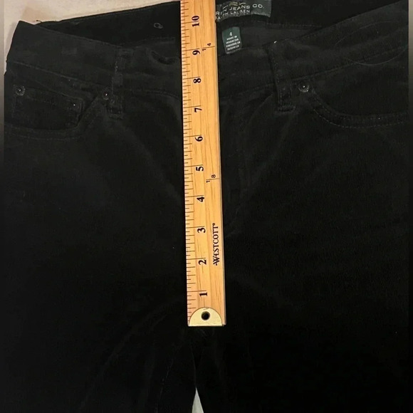 LRL Micro Corduroy Straight Leg Pants Classic Black Size 4 - Picture 13 of 15